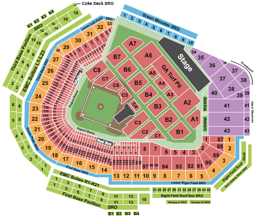 Fenway Park Zac Brown Band Seating Chart