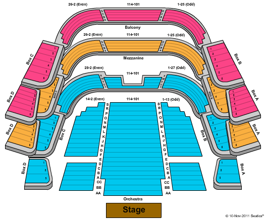 Ferguson Hall - The Straz Center End Stage Seating Chart