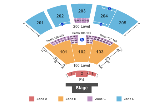 Fiddlers Green Amphitheatre Endstage No Lawn - Int Zone Seating Chart