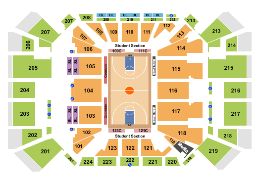 Fifth Third Arena Basketball Seating Chart