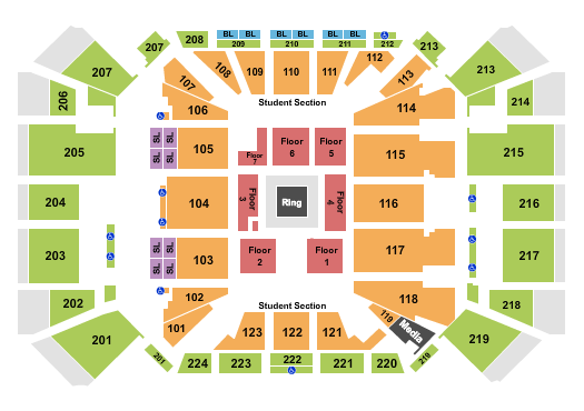 Fifth Third Arena Wrestling Seating Chart