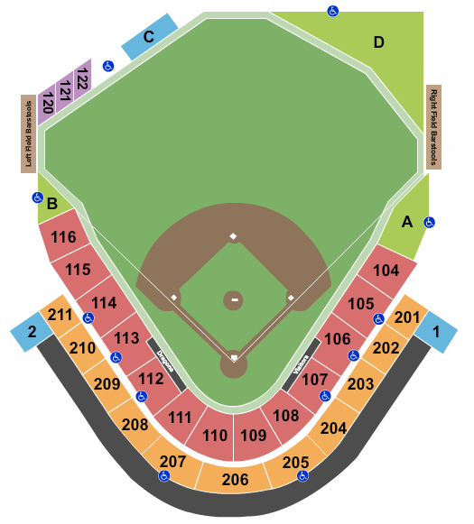seating chart for Day Air Ballpark - Baseball - eventticketscenter.com