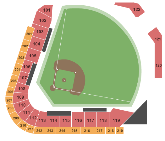 seating chart for Fifth Third Field - Toledo - Baseball - eventticketscenter.com