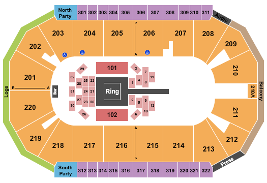 Findlay Toyota Center Boxing Seating Chart