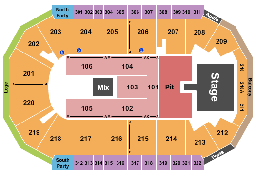 Findlay Toyota Center Endstage Pit 3 Seating Chart