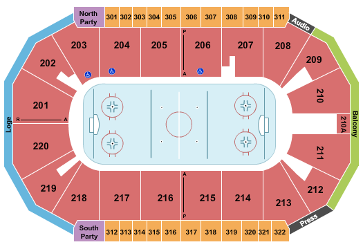 Findlay Toyota Center Hockey Seating Chart