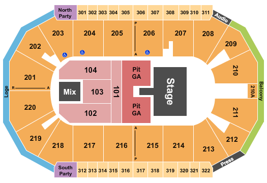 Findlay Toyota Center Justin Moore 2 Seating Chart