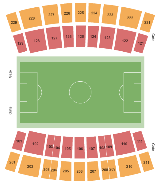 Finley Stadium/Davenport Field Soccer Seating Chart
