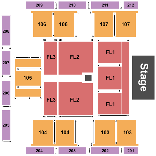 FireLake Arena End Stage 2 Seating Chart