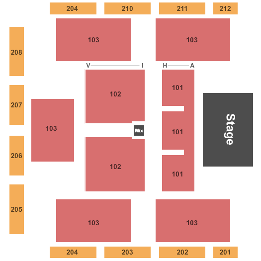 Firelake Casino End Stage Seating Chart