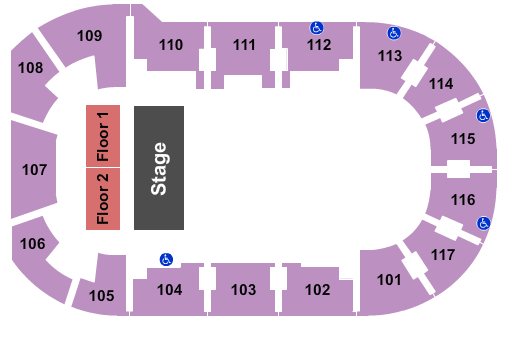 LECOM Events Center Endstage - Small Seating Chart