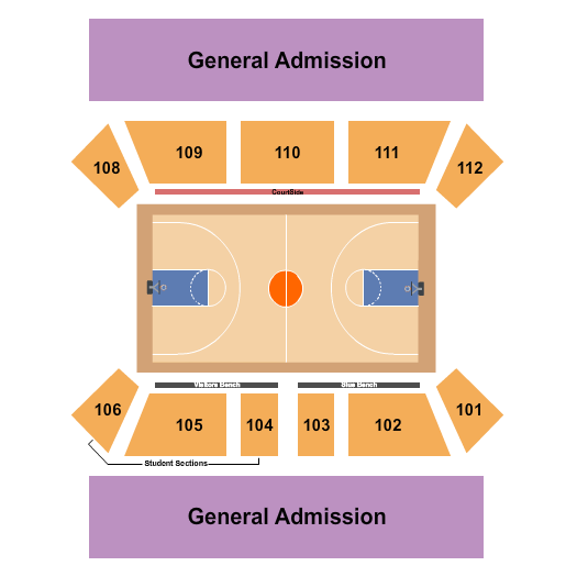 First Community Arena at the Vadalabene Center Basketball Seating Chart