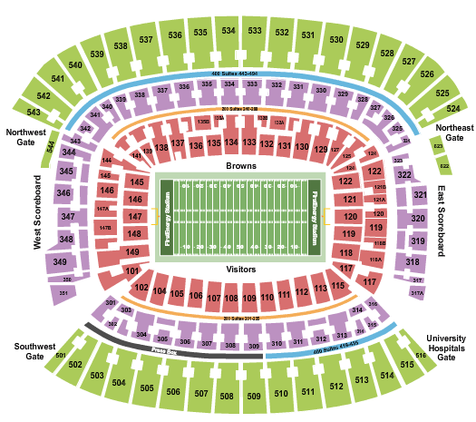 Cleveland Browns seating chart at FirstEnergy stadium