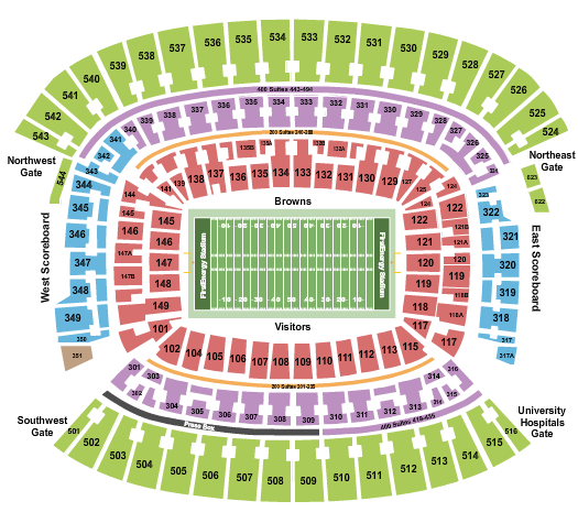 Cleveland Browns Stadium Football Seating Chart