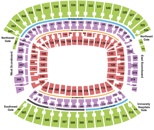 Cleveland Browns Stadium Open Floor Seating Chart