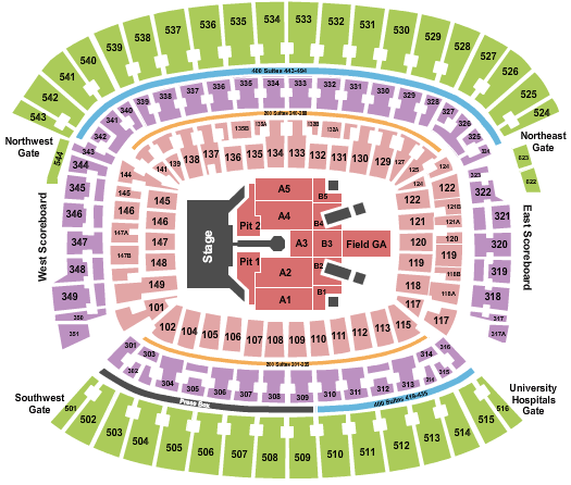 Cleveland Browns Stadium The Rolling Stones Seating Chart
