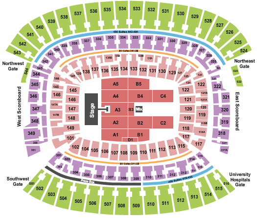 FirstEnergy Stadium Seating Chart & Maps - Cleveland