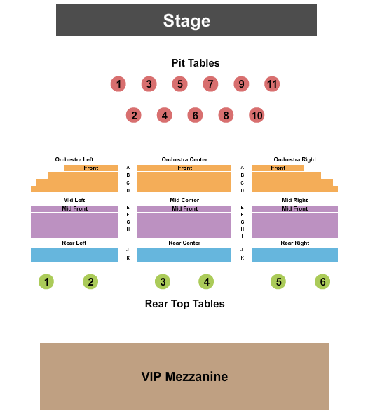 First Financial Music Hall at the Griffin Reserved & Tables Seating Chart