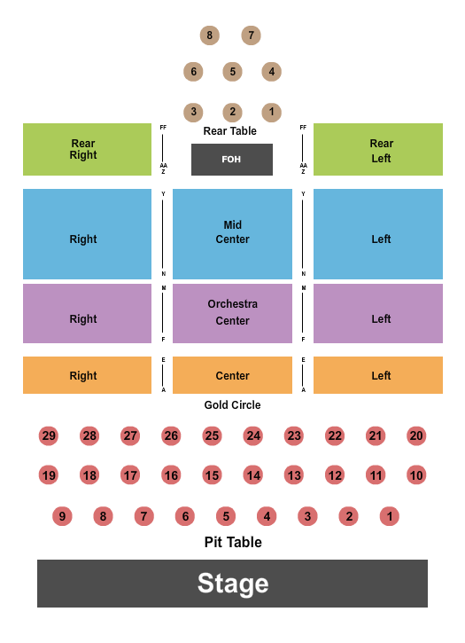 First Financial Music Hall at the Griffin Reserved & Tables 4 Seating Chart