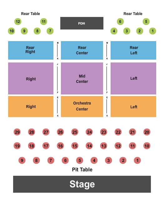 First Financial Music Hall at the Griffin Reserved & Tables 9 Seating Chart