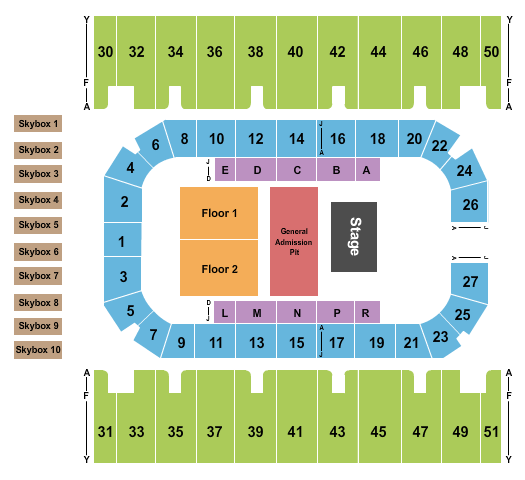 First Interstate Arena Endstage GA Floor Seating Chart