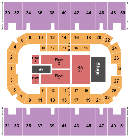 First Interstate Arena Endstage Pit Seating Chart