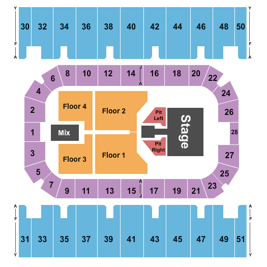 seating chart for First Interstate Arena - Kane Brown - eventticketscenter.com