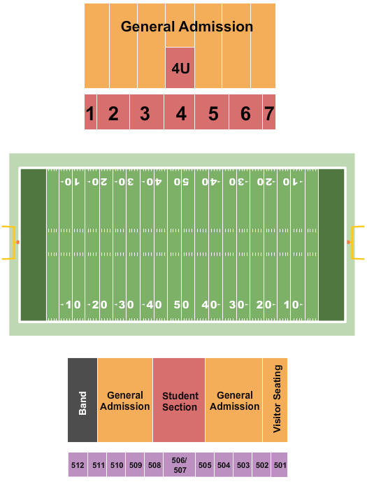 First Security Field at Estes Stadium Football Seating Chart