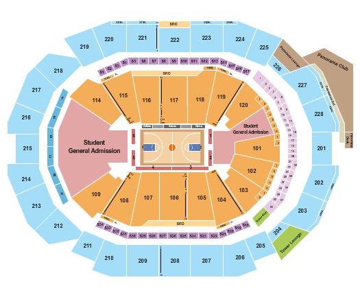 Fiserv Forum Basketball - College Seating Chart