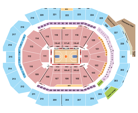 Fiserv Forum Basketball with Clubs Seating Chart