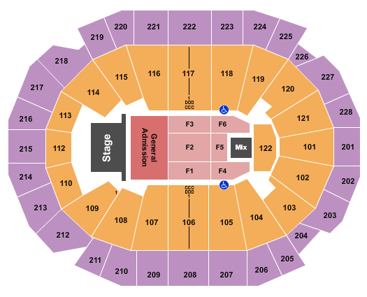 seating chart for Fiserv Forum - Endstage GA Pit - eventticketscenter.com