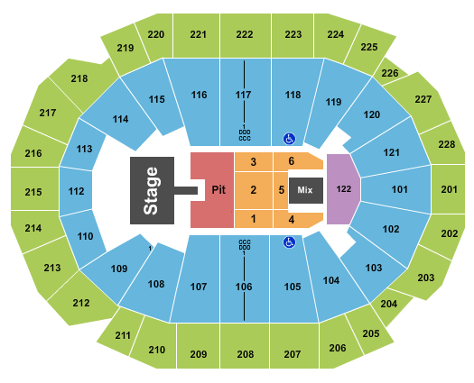 Fiserv Forum Endstage Pit w/ Catwalk Seating Chart