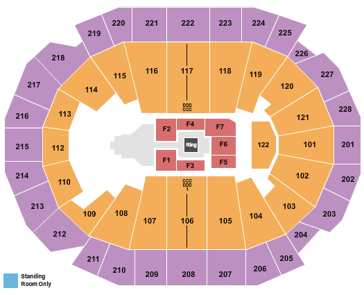 seating chart for Fiserv Forum - WWE - eventticketscenter.com