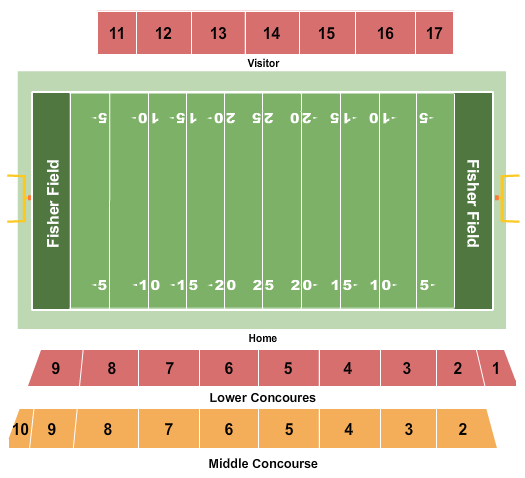 Fisher Stadium - PA Football Seating Chart