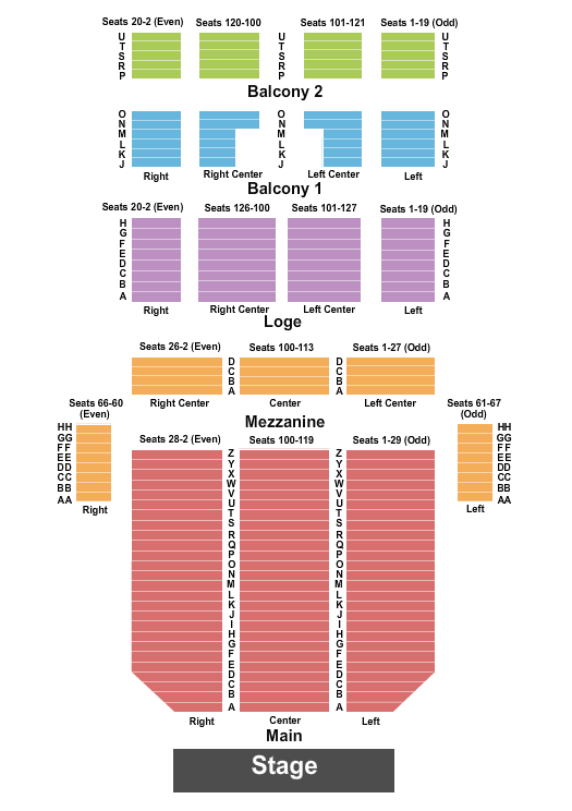 seating chart for Fisher Theatre - MI - End Stage - eventticketscenter.com