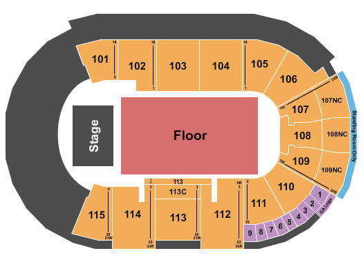 Fishers Event Center Endstage GA Floor Seating Chart