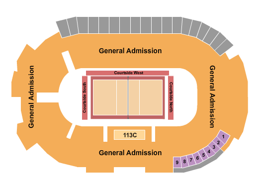 Fishers Event Center Volleyball 3 Seating Chart
