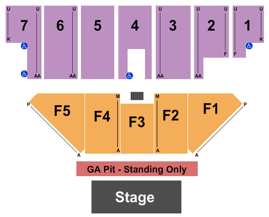 Five Flags Center - Arena Endstage GA Pit Seating Chart