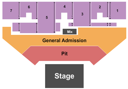 Five Flags Center - Arena Endstage Pit & GA Seating Chart