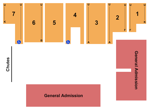 Five Flags Center - Arena Rodeo with GA Seating Chart