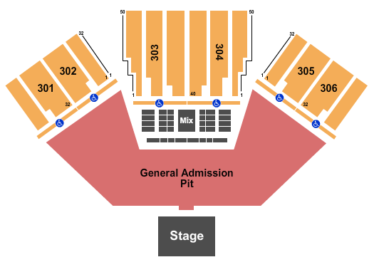 FivePoint Amphitheatre Endstage GA Pit Seating Chart