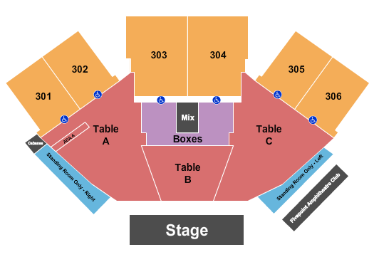 FivePoint Amphitheatre Endstage - Tables Seating Chart