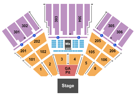 FivePoint Amphitheatre Endstage GA Pit 2 Seating Chart