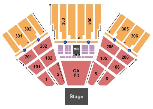 FivePoint Amphitheatre Endstage Pit 2 Seating Chart