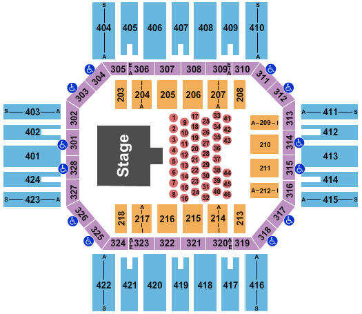 Florence Civic Center Blue Suede Chirstmas Seating Chart