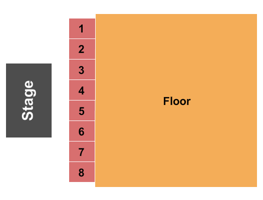 Florence Civic Center GA Floor & Tables 1-8 Seating Chart