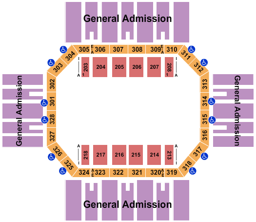 Florence Civic Center Open Floor GA Seating Chart