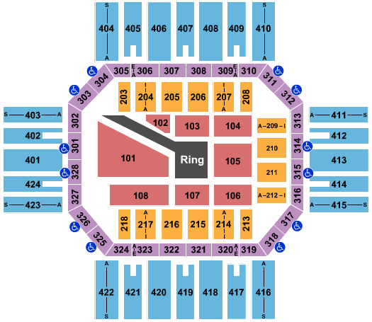 Florence Civic Center WWE-Smack Down Seating Chart