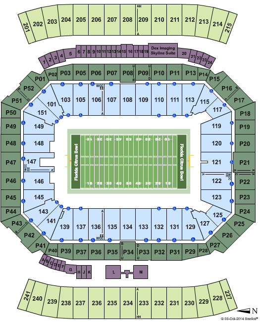 Camping World Stadium Russell Athletic Bowl Seating Chart