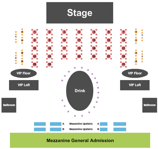 Floridian Social Club Endstage Tables Seating Chart